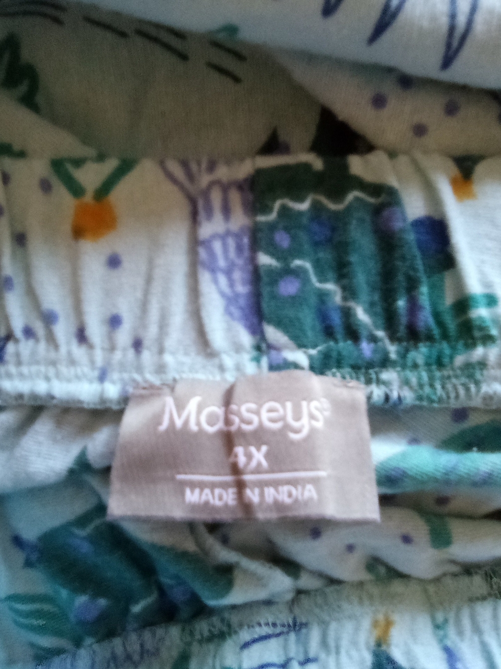 Cozy Tree Print Lounge Pants - Green & Blue ( Bag E ) - Picture 3 of 3